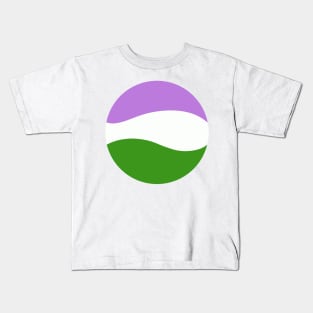 Genderqueer Waves Circle Kids T-Shirt